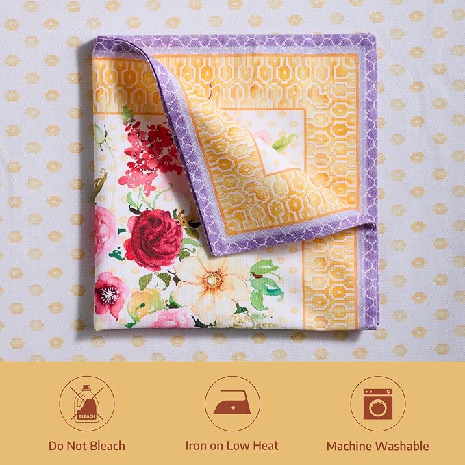 Maison d' Hermine Cloth Napkins Set of 4 100% Combed Cotton (20" x 20") | Everyday Square Napkins Cloth Washable Dinner Party Wedding Restaurant Hotel Kitchen Spring Summer - Summer Joy - Image 8