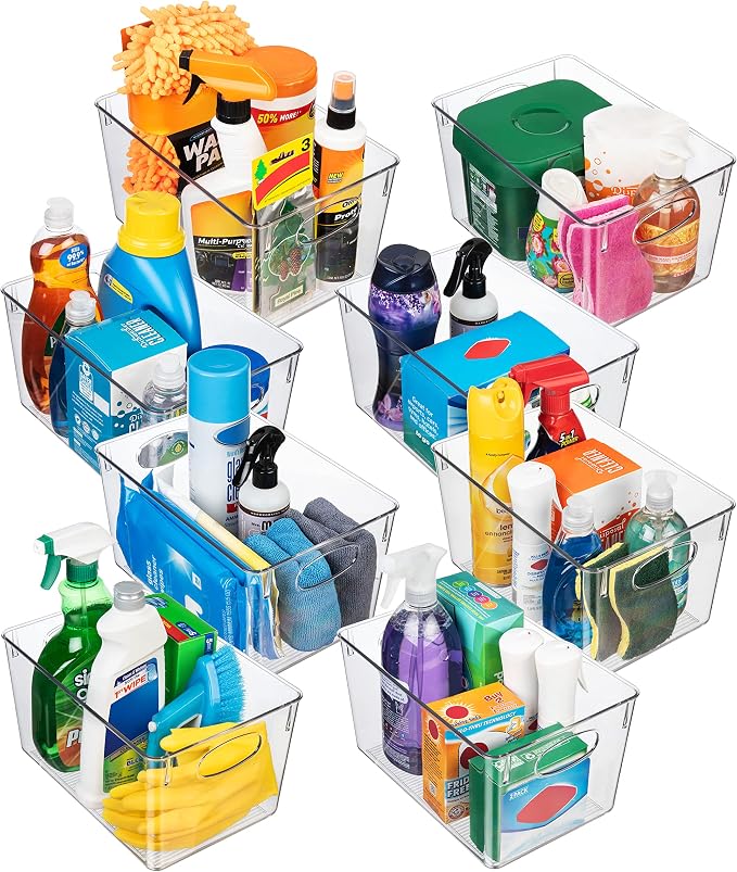 CLEARSPACE Plastic Storage Bins With lids – Perfect Kitchen Fridge Organizer, Pantry Organization, Cabinet Organizers (8 Pack) - Image 3