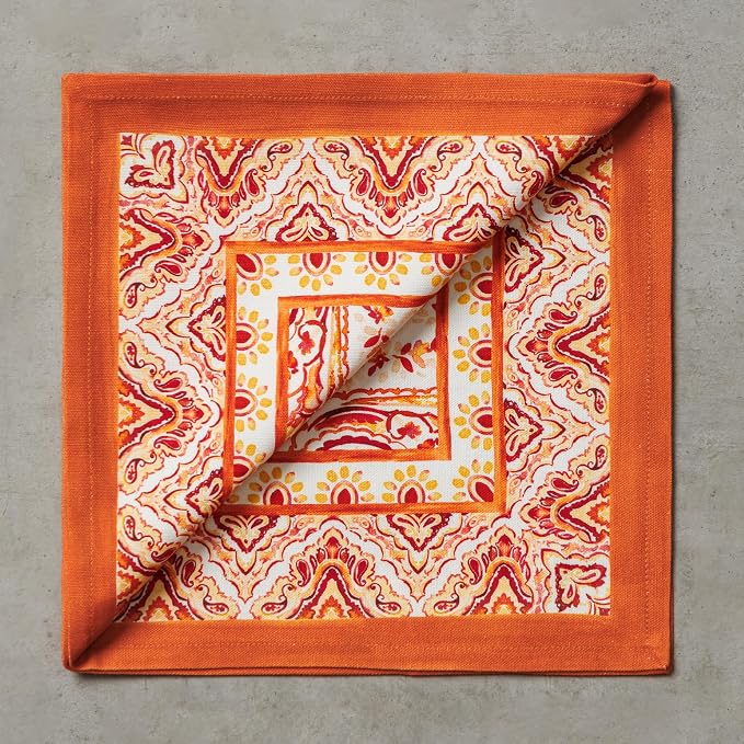 Maison d' Hermine Cloth Napkins Set of 4 Reusable 100% Cotton (20" x 20") | Everyday Square Napkins Cloth Washable Dinner Wedding Restaurant Hotel Kitchen Thanksgiving Christmas - Palatial Paisley - Image 9