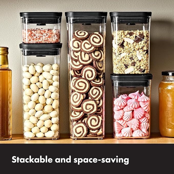 OXO Good Grips POP Container — Big Square Short — 2.8 Qt / 2.6 L — Matte Black, Organization and Storage Solution - Image 4
