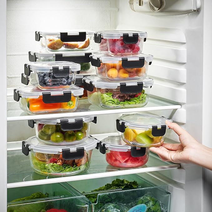 Sorbus Glass Meal Prep Containers, Dishwasher and Oven Safe Reusable Meal Prep Containers, Freezer Safe Glass Food Storage Containers with Airtight Lids - Image 3