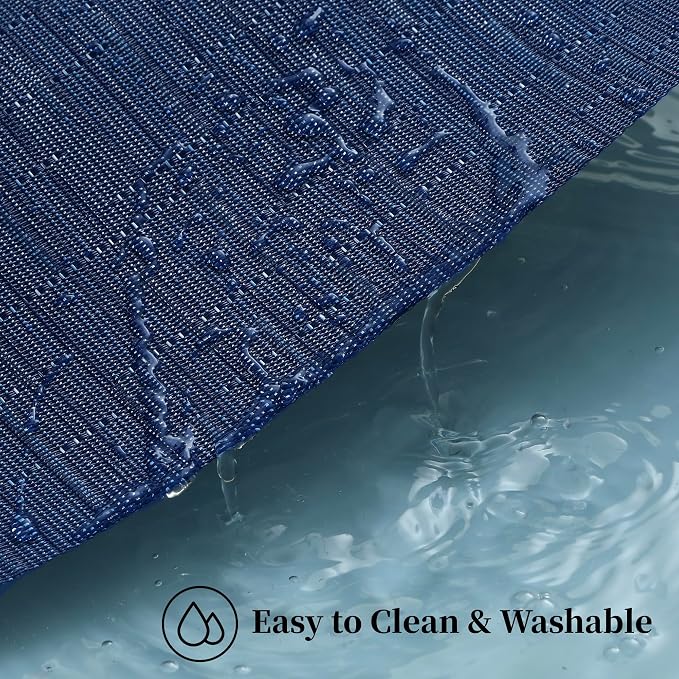 Leetaltree Blue Placemats Set of 6 - Heat Resistant Non-Slip Place mats for Dining Table, Washable Durable PVC Vinyl Woven Table Mats（Blue, 6） - Image 5