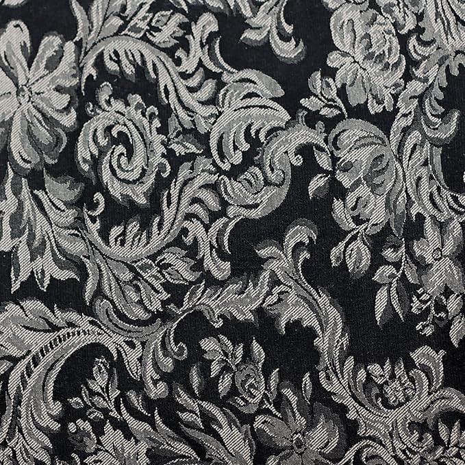 17x17-Inch Square Damask Cloth Napkins, Black, Set of 12 | Bulk Case of 1 Dozen, Miranda Jacquard, 50% Cotton / 50% Polyester Fabric, Woven Damask Pattern, Soft Hand, Machine Washable - Image 2