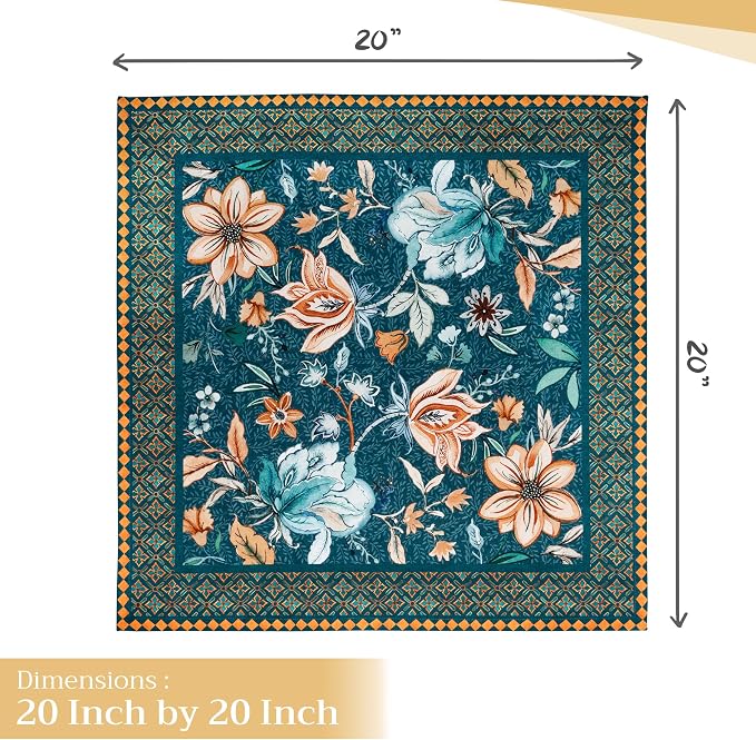 Maison d' Hermine Cloth Napkins Set of 4 Reusable 100% Cotton (20" x 20") | Everyday Square Napkins Cloth Washable Dinner Wedding Restaurant Kitchen Thanksgiving Christmas - Luxury Loft - Dark Teal - Image 4