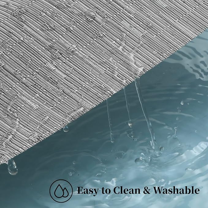 Leetaltree Silver Placemats Set of 6 - Heat Resistant Non-Slip Place mats for Dining Table, Washable Durable PVC Vinyl Woven Table Mats（Silver, 6） - Image 5