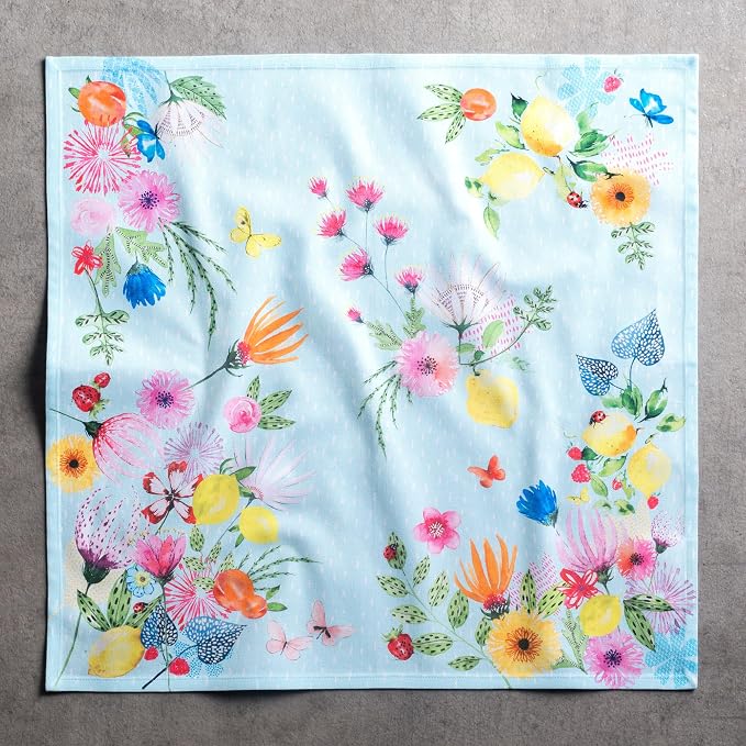Maison d' Hermine Cloth Napkins Set of 4 Reusable 100% Cotton (20" x 20") | Everyday Square Napkins Cloth Washable Dinner Party Wedding Restaurant Hotel Kitchen Spring Summer - Jardin D'Ete - Mint - Image 8