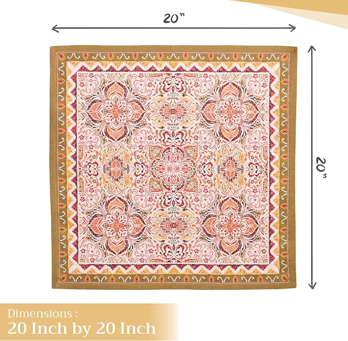 Maison d' Hermine Cloth Napkins Set of 4 Reusable 100% Cotton (20" x 20") | Everyday Square Napkins Cloth Washable Dinner Wedding Restaurant Hotel Kitchen Thanksgiving Christmas - Damask - Image 4