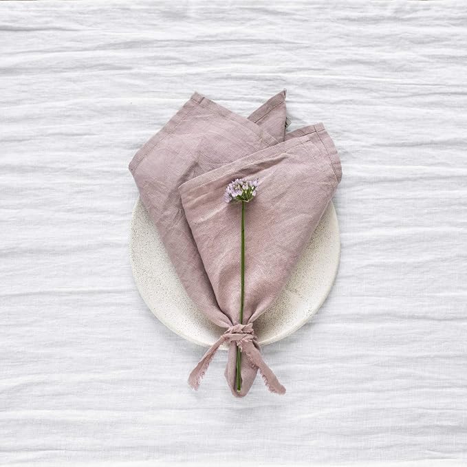 MagicLinen 100% Linen Napkins Set of 4, Soft Absorbent Dinner Napkins | European Flax, OEKO-TEX Certified, Stone-Washed Soft, Breathable, Absorbent, Set includes 4 napkins, Size 18X18in by MagicLinen