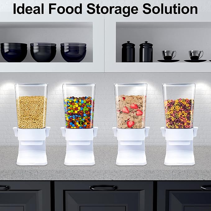 Cereal Dispenser Countertop with lids, 5L Organization and Storage Containers for Kitchen and pantry, Plastic Containers for food, Cereal, Rice, Beans, Grains, Nuts, Oatmeal, Pet food, White, 1Pc - Image 6