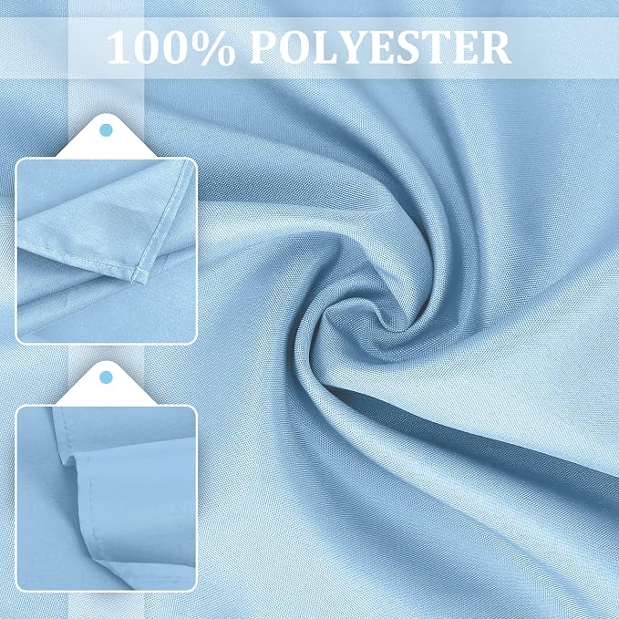 SuperO Set of 80 Cloth Napkins 17 x 17 Inch, Polyester Solid Washable Dinner Napkins with Hemmed Edges,Great for Restaurant, Wedding and Party(Blue Mist) - Image 7