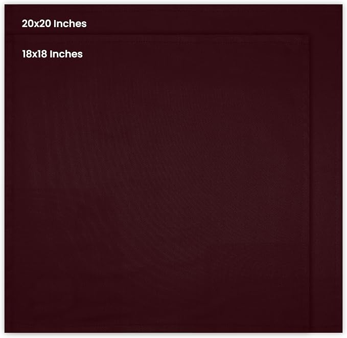 Utopia Kitchen Cotton Blend Burgundy Cloth Napkins [12 Pack, 18x18 Inch] | Absorbent Washable and Reusable for Dinner, Restaurant, Lunch, Wedding and Hotel - Image 2