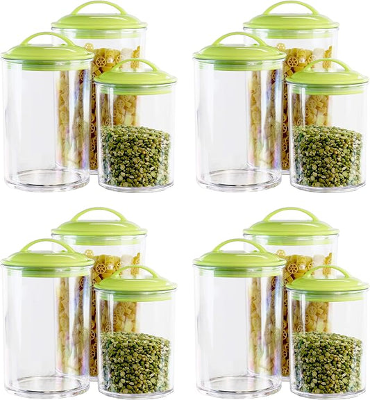 Reston Lloyd Food Storage Containers, BPA Free Airtight Canisters for Cereal, Pasta, Sugar, Coffee, Flour, Cookies, Loose Tea, for Kitchen Organization, Set of 3, Lime (Pack of 4) by RestonLloyd