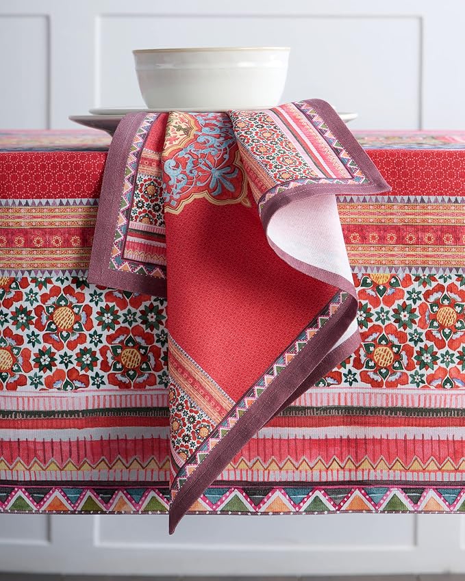 Maison d' Hermine Ispahan Bundle Set 100% Cotton Set of 4 Napkins (20 Inch by 20 Inch) and Set of 4 Place Mats (13 Inch by 19 Inch) - Image 8