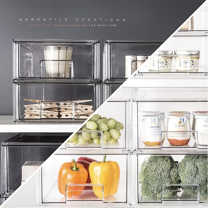 BINO | Stackable Storage Drawers, Small - Clear | THE CRATE COLLECTION | Storage Bins With Drawers | Bathroom Organizers | Under Sink Organizer | Vanity Cabinet Home Organization - Image 5