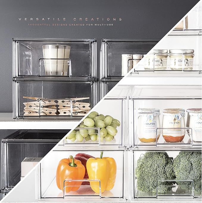 BINO | Stackable Storage Drawers, Large - Clear | THE CRATE COLLECTION | Storage Bins With Drawers | Bathroom Organizers | Under Sink Organizer | Vanity Cabinet Home Organization - Image 5