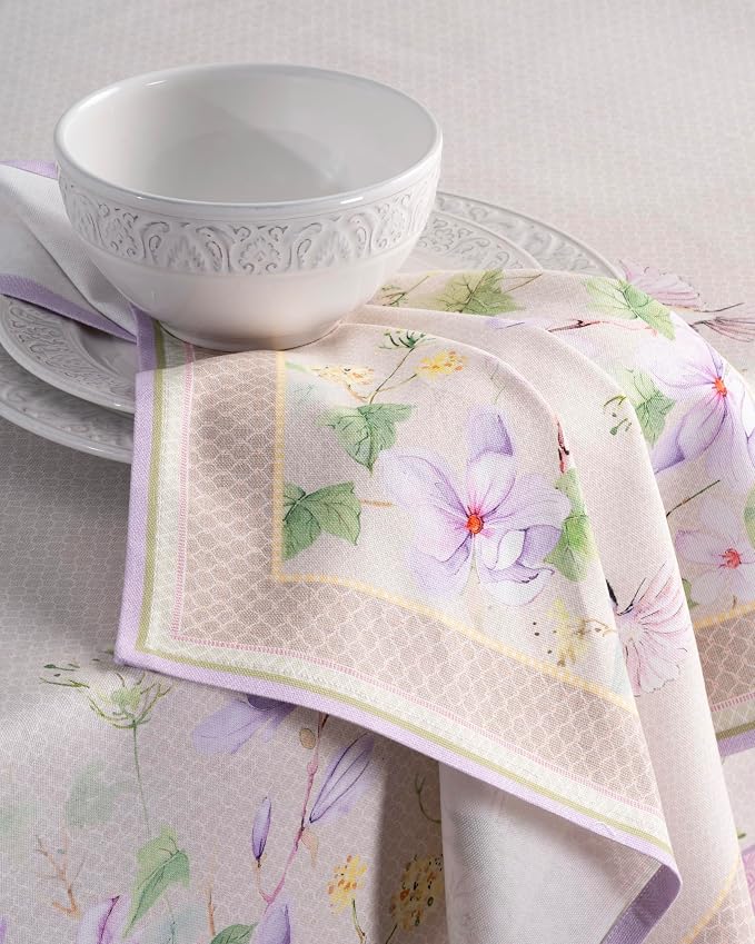 Maison d' Hermine Cloth Napkins Set of 4 Reusable 100% Cotton (20" x 20") | Everyday Square Napkins Cloth Washable Dinner Party Wedding Restaurant Hotel Kitchen Spring Summer - Magnolia Mornings - Image 7