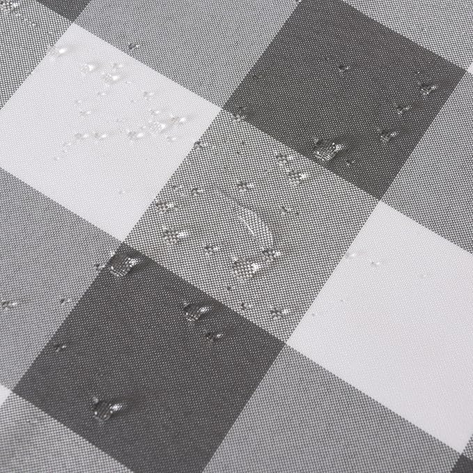 Cupuamon 2 Pack Waterproof Polyester Fabic Rectangle Checkered Tablecloth，60x120 Outdoor Table Cloth，Oil Stain Prevention Table Cloth for Pinics and Parties（Gary and White） - Image 5