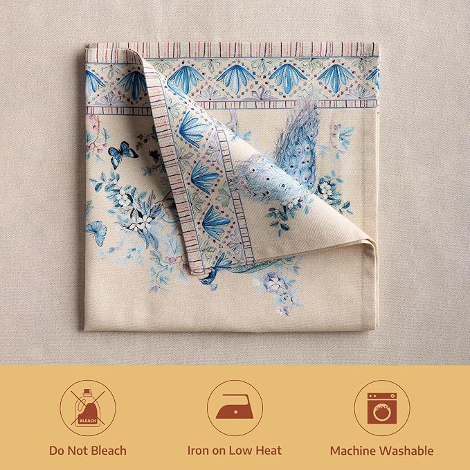 Maison d' Hermine Cloth Napkins Set of 4 100% Combed Cotton (20" x 20") | Everyday Square Napkins Cloth Washable Dinner Party Wedding Hotel Kitchen Spring Summer - Peacock Utopia - Sandy Beach - Image 8
