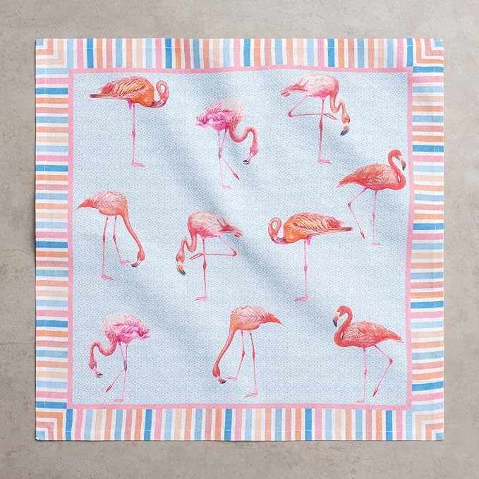Maison d' Hermine Cloth Napkins Set of 4 Reusable 100% Cotton (18" x 18") | Everyday Square Napkins Cloth Washable Dinner Party Wedding Restaurant Hotel Kitchen Spring Summer - Flamingo Love - Image 8