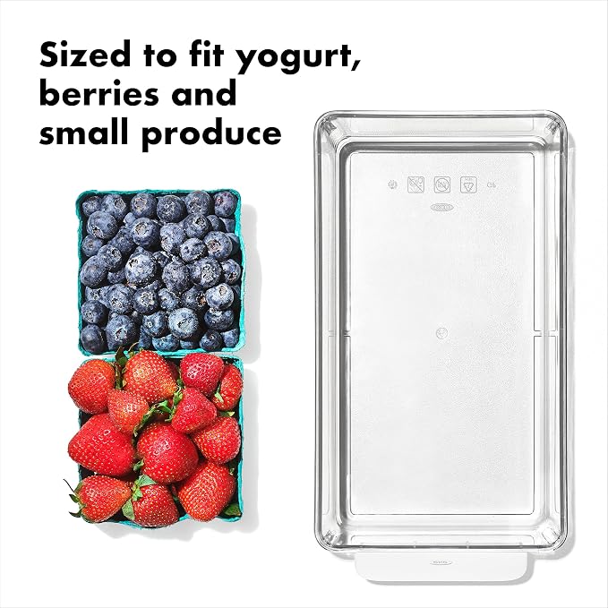 OXO Good Grips Fridge Organization Bin 5 in x 10 in - for Berry Bins, Yogurt Cups and More - Image 2