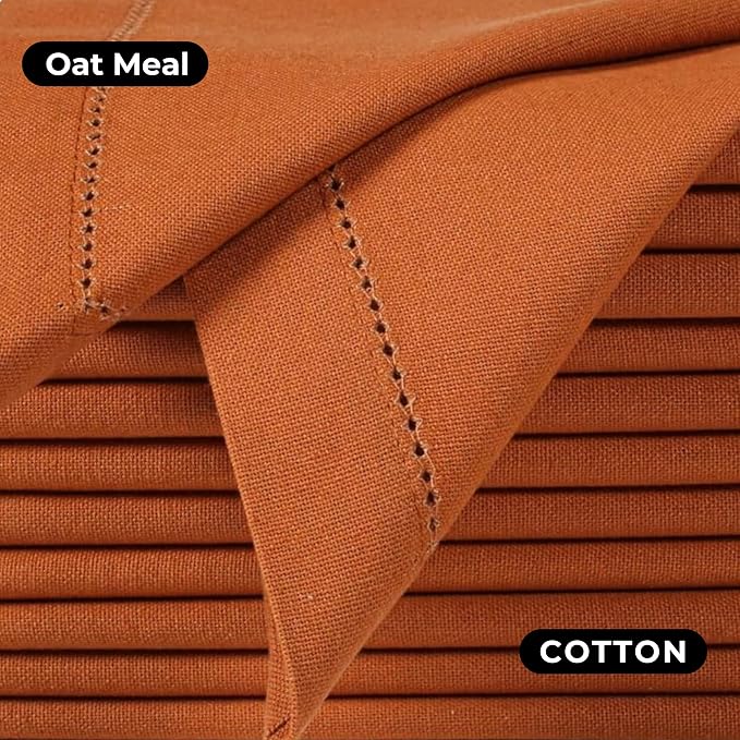 Bedding Craft Cloth Dinner Napkins Set of 12 – 18x18 Roasted Pecan with Hemstitched Mitered Corners – Reusable Machine Washable Fabric Napkins for Weddings & Dining Tables - Image 4