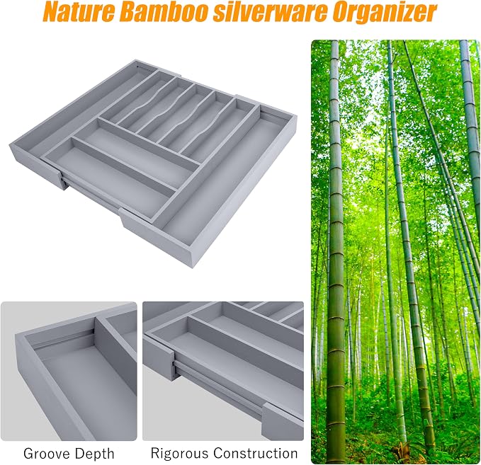 Kitchen Silverware Drawer Organizer and Storage Cabinet Utensil Rack Bathroom Counter Vanity Extra Large Big Cooking Drawer Organizers Countertop Pantry Storage Cabinet Best Kitchen Must Haves 2025 - Image 4
