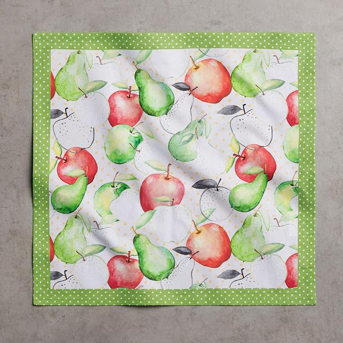 Maison d' Hermine Cloth Napkins Set of 4 Reusable 100% Cotton (18" x 18") | Everyday Square Napkins Cloth Washable Dinner Party Wedding Restaurant Hotel Kitchen Spring Summer - Apples & Pears - Image 8