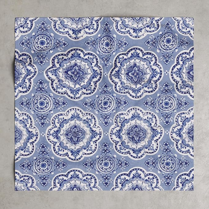 Maison d' Hermine Cloth Napkins Set of 4 Reusable 100% Cotton (20" x 20") | Everyday Square Napkins Cloth Washable Dinner Party Wedding Restaurant Hotel Kitchen Spring Summer - Melodie Bleue - Image 8