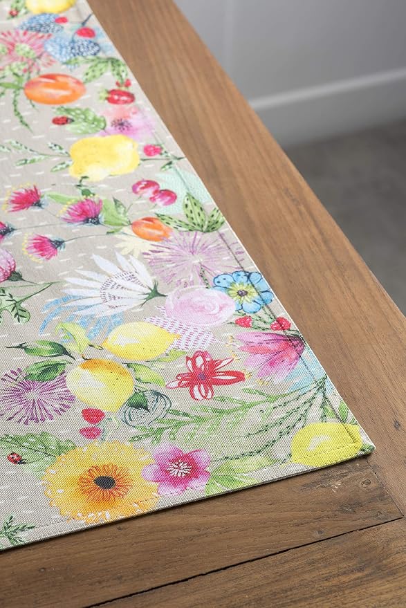 Maison d' Hermine Jardin D’ETE - Fog Bundle Set 100% Cotton Set of 4 Napkins (20 Inch by 20 Inch) and Set of 4 Place Mats (13 Inch by 19 Inch) - Image 9