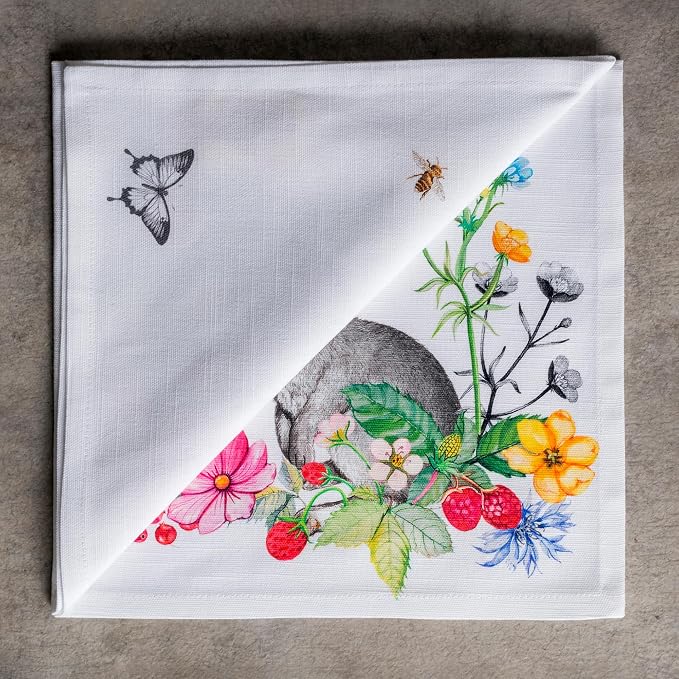 Maison d' Hermine Cloth Napkins Set of 4 Reusable 100% Cotton (20" x 20") | Everyday Square Napkins Cloth Washable Dinner Party Wedding Restaurant Hotel Kitchen Spring Summer - Printemps - Image 9