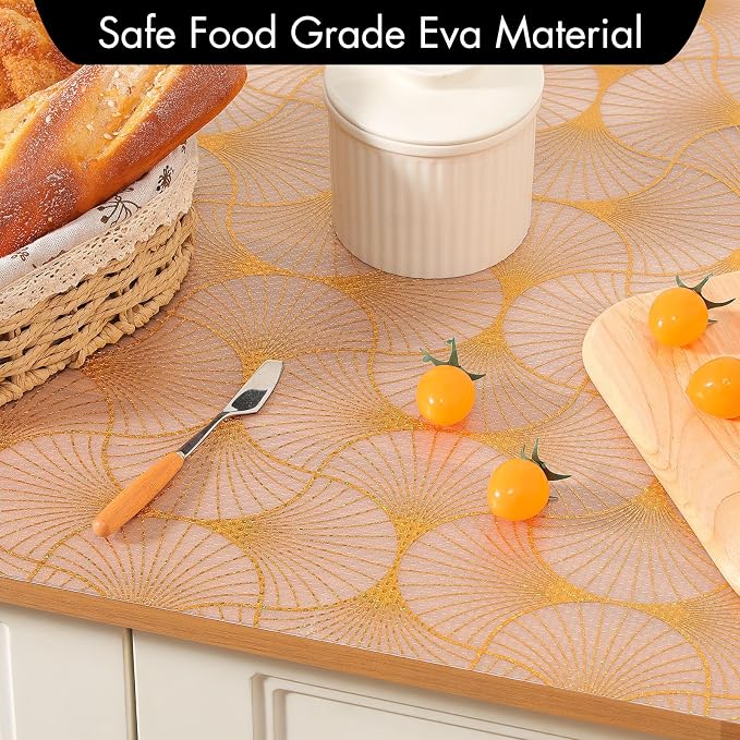 Cooyes Shelf and Drawer Liner for Kitchen Cabinets – Non-Adhesive, Waterproof, Non-Slip Cabinet Liners for Scratch Protection, Desk, Refrigerator, Shelves, Drawers with Modern Pattern - Image 7