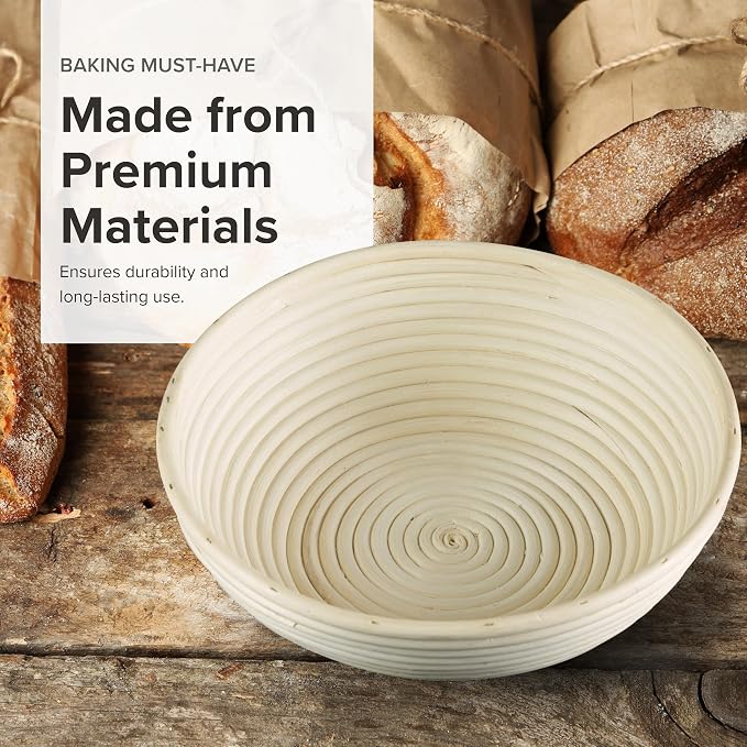 Frieling USA 11-Inch Round Brotform Bread Rising & Proofing Basket with Liner - Sourdough Proofing Bowl - Banneton Basket - Image 4