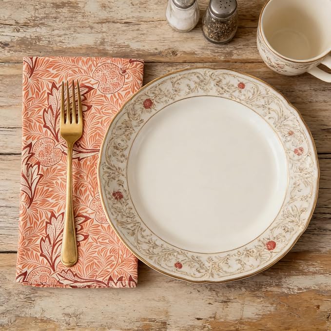 William Morris Apple Cloth Napkins | 100% Cotton, Highly Absorbent, Quick-Dry, & Reusable | Printed Home Decor Premium Cloth Dinner Napkins for Table & Dining | 20" x 20" (Set of 4) - Image 5