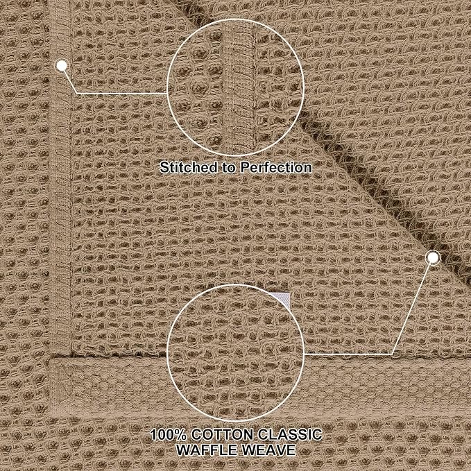 Homaxy 10 Pack 100% Cotton Kitchen Towels and Dishcloths Set, Tan | 12 x 12 Inches and 13 x 28 Inches Kitchen Towels Set, Ultra Soft Absorbent Dish Cloths for Washing Dishes - Image 2
