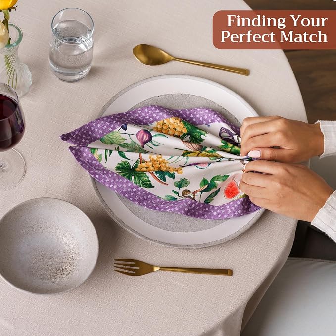 Maison d' Hermine Cloth Napkins Set of 4 Reusable 100% Cotton (18" x 18") | Everyday Square Napkins Cloth Washable Dinner Party Wedding Restaurant Hotel Kitchen Spring Summer - Cavaillon - Image 5
