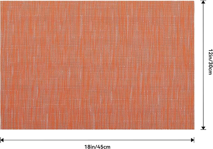 Leetaltree Orange Placemats Set of 12 - Heat Resistant Non-Slip Place mats for Dining Table, Washable Durable PVC Vinyl Woven Table Mats（Orange, 12） - Image 9