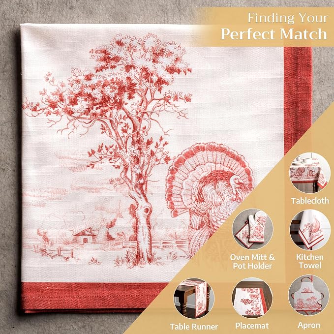 Maison d' Hermine Cloth Napkins Set of 4 Reusable 100% Cotton (20" x 20") | Everyday Square Napkins Cloth Washable Dinner Wedding Restaurant Hotel Kitchen Thanksgiving Christmas - Holy Jouy - Red - Image 5