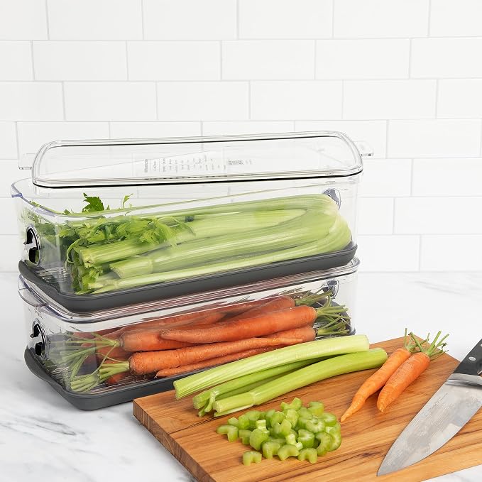Progressive ProKeeper Stackable Produce ProKeeper Storage Container with Stay-Fresh Vent System (PKS-917 (5.7qt Long Produce)) - Image 7