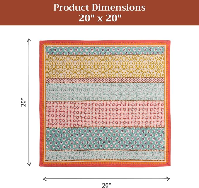 Maison d' Hermine Cloth Napkins Set of 4 Reusable 100% Cotton (20" x 20") | Everyday Square Napkins Cloth Washable Dinner Party Wedding Restaurant Hotel Kitchen Spring Summer - Provence - Image 7