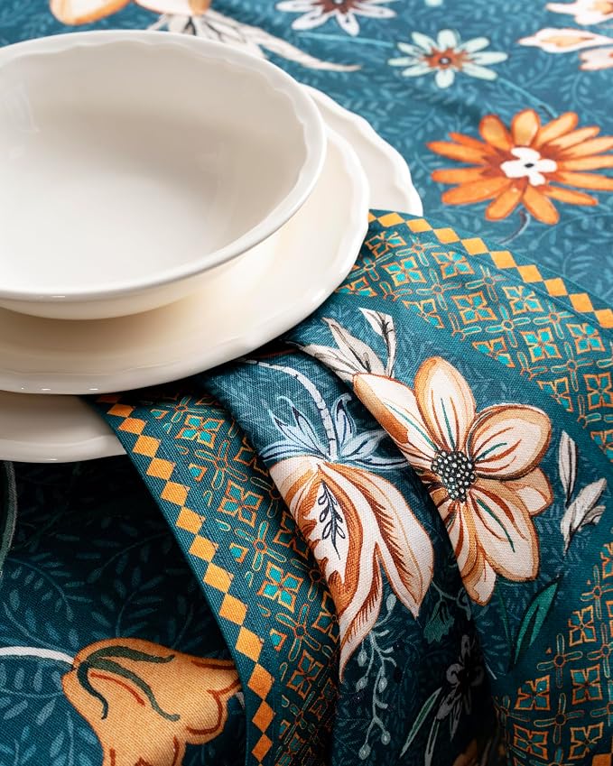Maison d' Hermine Cloth Napkins Set of 4 Reusable 100% Cotton (20" x 20") | Everyday Square Napkins Cloth Washable Dinner Wedding Restaurant Kitchen Thanksgiving Christmas - Luxury Loft - Dark Teal - Image 7
