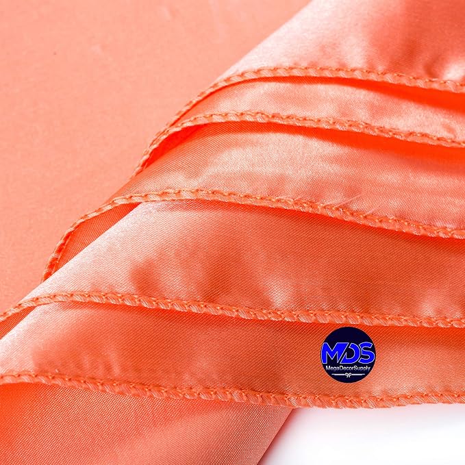 Set of 100 PCS Satin Napkin 12x12 Inch Square, Dinner Table Napkins for Wedding, Bulk Silky Sateen Cloth Napkins for Restaurant Banquet Graduation Birthday Party Decoration - Peach - Image 4