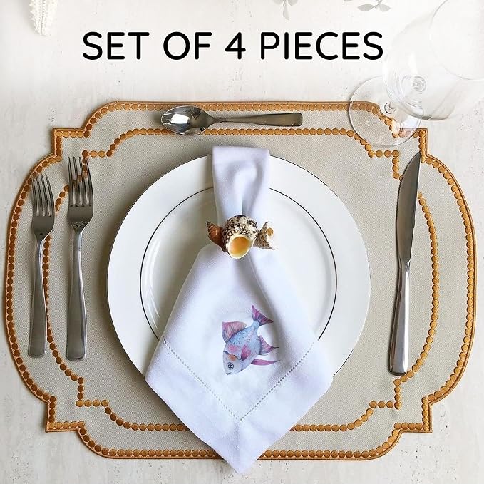 Cloth Tea Napkins Set of 4, Marine Animal Print Cloth Napkins, Reusable Cotton Table Napkins for Dinners, Beach Parties, Coffee and Cocktail Settings, 20x20 Inches (Fish) - Image 2