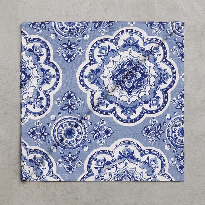 Maison d' Hermine Cloth Napkins Set of 4 Reusable 100% Cotton (20" x 20") | Everyday Square Napkins Cloth Washable Dinner Party Wedding Restaurant Hotel Kitchen Spring Summer - Melodie Bleue - Image 9