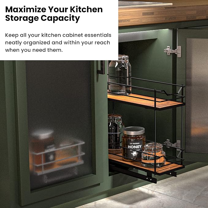 Home Zone Living Pull Out Kitchen Cabinet Organizer - Image 5