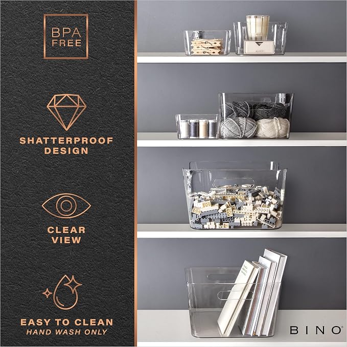 BINO | Plastic Organizer Bins, Large - 4 Pack | THE SOHO COLLECTION | Multi-Use Organizer Bins | Pantry Organizer & Freezer Organizer Bins | Plastic Storage Containers | Bins for Home & Kitchen Org - Image 7