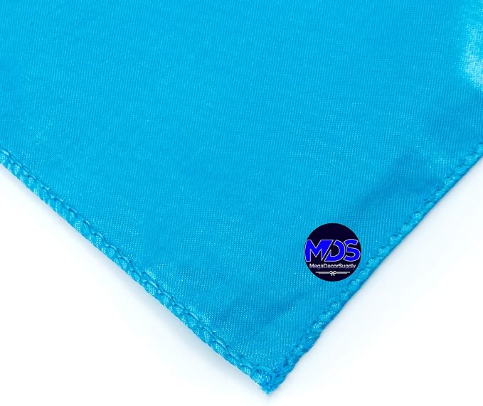 Set of 100 PCS Satin Napkin 12x12 Inch Square, Dinner Table Napkins for Wedding, Bulk Silky Sateen Cloth Napkins for Restaurant Banquet Graduation Birthday Party Decoration - Turquoise - Image 3