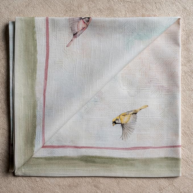 Maison d' Hermine Cloth Napkins Set of 4 Reusable 100% Cotton (20" x 20") | Everyday Square Napkins Cloth Washable Dinner Party Wedding Restaurant Hotel Kitchen Spring Summer - Flying Birds - Image 9