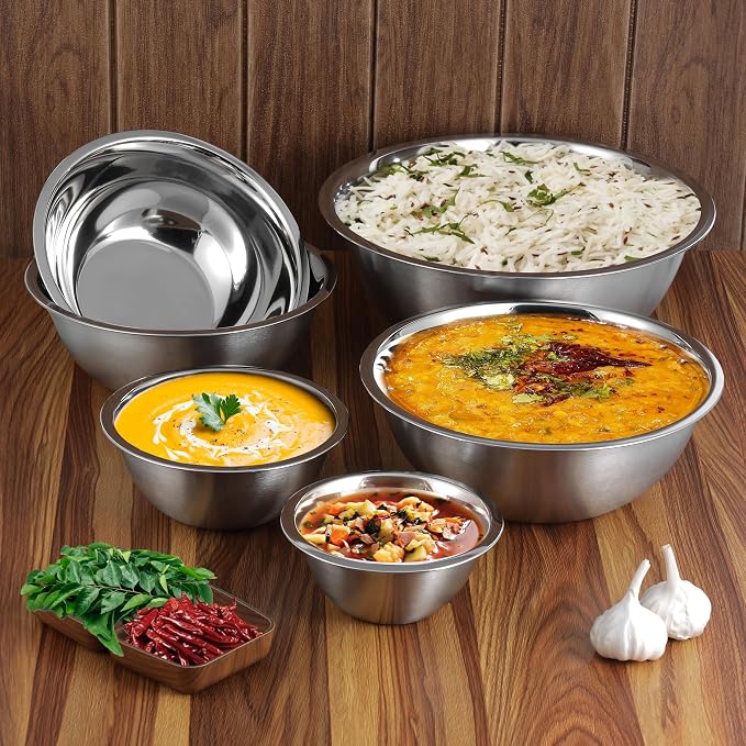 YBM HOME 13 Quart Stainless Steel Premium Mixing Bowl – Heavy Duty Deep Prep Bowl for Baking, Cooking, Dough Mixing, Salad Serving & Commercial Kitchen Use - Image 2