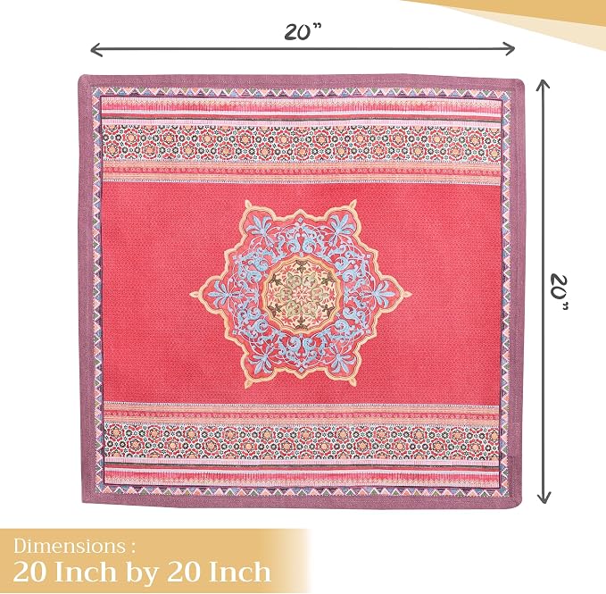 Maison d' Hermine Cloth Napkins Set of 4 Reusable 100% Cotton (20" x 20") | Everyday Square Napkins Cloth Washable Dinner Wedding Restaurant Hotel Kitchen Thanksgiving Christmas - Ispahan - Image 4