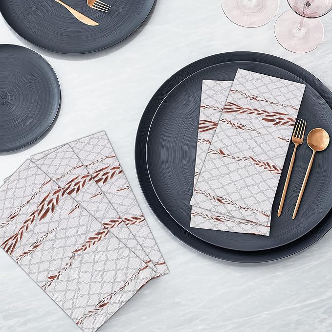 RUVANTI Cloth Napkins Set of 12 Cotton 100%, 18x18 Inches Napkins Cloth Washable, Soft, Absorbent. Cotton Napkins for Parties, Christmas, Thanksgiving, Weddings, Dinner Napkins Cloth - Wheatable - Image 8